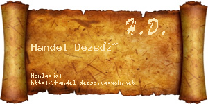 Handel Dezső névjegykártya